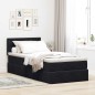 vidaXL Struttura Letto Pouf con Materasso Nero 80x200 cm in Velluto
