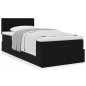 vidaXL Struttura Letto Pouf con Materasso Nero 80x200 cm in Velluto