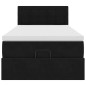 vidaXL Struttura Letto Pouf con Materasso Nero 80x200 cm in Velluto