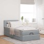 vidaXL Pouf Letto con Materasso Grigio Chiaro 90x200 cm in Tessuto vidaXL Pouf Letto con Materasso Grigio Chiaro 90x200 cm in Tessuto