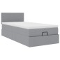 vidaXL Pouf Letto con Materasso Grigio Chiaro 90x200 cm in Tessuto vidaXL Pouf Letto con Materasso Grigio Chiaro 90x200 cm in Tessuto