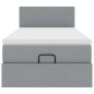 vidaXL Pouf Letto con Materasso Grigio Chiaro 90x200 cm in Tessuto vidaXL Pouf Letto con Materasso Grigio Chiaro 90x200 cm in Tessuto