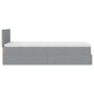 vidaXL Pouf Letto con Materasso Grigio Chiaro 90x200 cm in Tessuto vidaXL Pouf Letto con Materasso Grigio Chiaro 90x200 cm in Tessuto