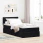 vidaXL Struttura Letto Pouf con Materasso Nero 90x190 cm in Velluto vidaXL Struttura Letto Pouf con Materasso Nero 90x190 cm in Velluto