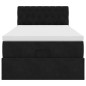 vidaXL Struttura Letto Pouf con Materasso Nero 90x190 cm in Velluto vidaXL Struttura Letto Pouf con Materasso Nero 90x190 cm in Velluto