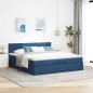 vidaXL Struttura Letto Pouf con Materasso Blu 180x200cm in Tessuto vidaXL Struttura Letto Pouf con Materasso Blu 180x200cm in Tessuto
