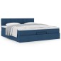 vidaXL Struttura Letto Pouf con Materasso Blu 180x200cm in Tessuto vidaXL Struttura Letto Pouf con Materasso Blu 180x200cm in Tessuto