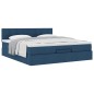 vidaXL Struttura Letto Pouf con Materasso Blu 180x200cm in Tessuto vidaXL Struttura Letto Pouf con Materasso Blu 180x200cm in Tessuto