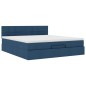 vidaXL Struttura Letto Pouf con Materasso Blu 180x200cm in Tessuto vidaXL Struttura Letto Pouf con Materasso Blu 180x200cm in Tessuto