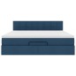 vidaXL Struttura Letto Pouf con Materasso Blu 180x200cm in Tessuto vidaXL Struttura Letto Pouf con Materasso Blu 180x200cm in Tessuto