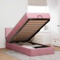vidaXL Struttura Letto Pouf con Materasso Rosa 80x200 cm Velluto vidaXL Struttura Letto Pouf con Materasso Rosa 80x200 cm Velluto