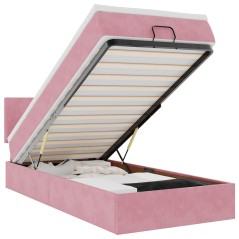 vidaXL Struttura Letto Pouf con Materasso Rosa 80x200 cm Velluto