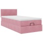 vidaXL Struttura Letto Pouf con Materasso Rosa 80x200 cm Velluto vidaXL Struttura Letto Pouf con Materasso Rosa 80x200 cm Velluto