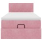 vidaXL Struttura Letto Pouf con Materasso Rosa 80x200 cm Velluto vidaXL Struttura Letto Pouf con Materasso Rosa 80x200 cm Velluto
