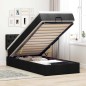 vidaXL Struttura Letto Pouf con Materasso Nero 90x190 cm in Tessuto