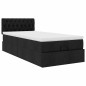 vidaXL Struttura Letto Pouf con Materasso Nero 90x190 cm in Tessuto