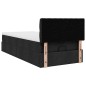 vidaXL Struttura Letto Pouf con Materasso Nero 90x190 cm in Tessuto