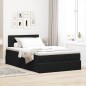 vidaXL Pouf Letto con Materasso Nero 120x190 cm Velluto