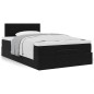 vidaXL Pouf Letto con Materasso Nero 120x190 cm Velluto