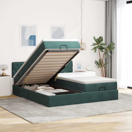 vidaXL Struttura Letto Pouf con Materassi 160x200 cm Velluto