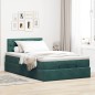 vidaXL Pouf Letto con Materasso Verde Scuro 120x190 cm Velluto