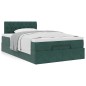 vidaXL Pouf Letto con Materasso Verde Scuro 120x190 cm Velluto