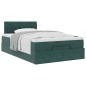 vidaXL Pouf Letto con Materasso Verde Scuro 120x190 cm Velluto