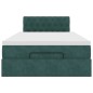 vidaXL Pouf Letto con Materasso Verde Scuro 120x190 cm Velluto
