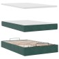vidaXL Pouf Letto con Materasso Verde Scuro 120x190 cm Velluto
