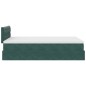 vidaXL Pouf Letto con Materasso Verde Scuro 120x190 cm Velluto
