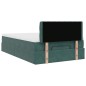 vidaXL Pouf Letto con Materasso Verde Scuro 120x190 cm Velluto