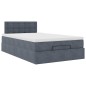 vidaXL Pouf Letto con Materasso Grigio Scuro 120x190 cm Velluto vidaXL Pouf Letto con Materasso Grigio Scuro 120x190 cm Velluto