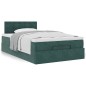 vidaXL Pouf Letto con Materasso Verde Scuro 120x190 cm Velluto vidaXL Pouf Letto con Materasso Verde Scuro 120x190 cm Velluto