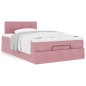 vidaXL Pouf Letto con Materasso Rosa 120x190 cm Velluto vidaXL Pouf Letto con Materasso Rosa 120x190 cm Velluto