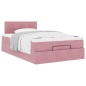 vidaXL Pouf Letto con Materasso Rosa 120x190 cm Velluto vidaXL Pouf Letto con Materasso Rosa 120x190 cm Velluto