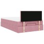 vidaXL Pouf Letto con Materasso Rosa 120x190 cm Velluto vidaXL Pouf Letto con Materasso Rosa 120x190 cm Velluto