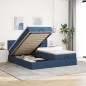 vidaXL Struttura Letto Pouf con Materassi Blu 180x200cm in Tessuto