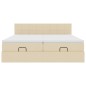vidaXL Struttura Letto Pouf con Materassi Crema 180x200 cm in Tessuto
