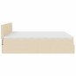 vidaXL Struttura Letto Pouf con Materassi Crema 180x200 cm in Tessuto
