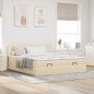 vidaXL Struttura Letto Pouf con Materassi Crema 160x200 cm in Tessuto vidaXL Struttura Letto Pouf con Materassi Crema 160x200 cm in Tessuto