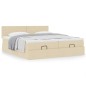 vidaXL Struttura Letto Pouf con Materassi Crema 160x200 cm in Tessuto vidaXL Struttura Letto Pouf con Materassi Crema 160x200 cm in Tessuto
