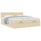 vidaXL Struttura Letto Pouf con Materassi Crema 160x200 cm in Tessuto vidaXL Struttura Letto Pouf con Materassi Crema 160x200 cm in Tessuto