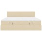 vidaXL Struttura Letto Pouf con Materassi Crema 160x200 cm in Tessuto vidaXL Struttura Letto Pouf con Materassi Crema 160x200 cm in Tessuto