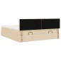 vidaXL Struttura Letto Pouf con Materassi Crema 160x200 cm in Tessuto vidaXL Struttura Letto Pouf con Materassi Crema 160x200 cm in Tessuto
