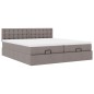 vidaXL Struttura Letto Pouf con Materassi Tortora 180x200cm in Tessuto vidaXL Struttura Letto Pouf con Materassi Tortora 180x200cm in Tessuto