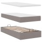 vidaXL Struttura Letto Pouf con Materassi Tortora 180x200cm in Tessuto vidaXL Struttura Letto Pouf con Materassi Tortora 180x200cm in Tessuto