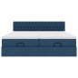 vidaXL Struttura Letto Pouf con Materassi Blu 180x200cm in Tessuto