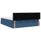 vidaXL Struttura Letto Pouf con Materassi Blu 180x200cm in Tessuto