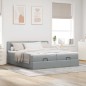 vidaXL Struttura Letto Pouf con Materassi 180x200 cm in Tessuto