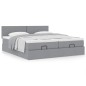vidaXL Struttura Letto Pouf con Materassi 180x200 cm in Tessuto